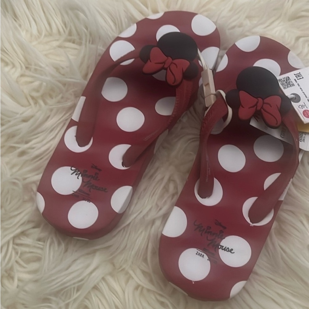 Zara kids Minie Mouse flip flops